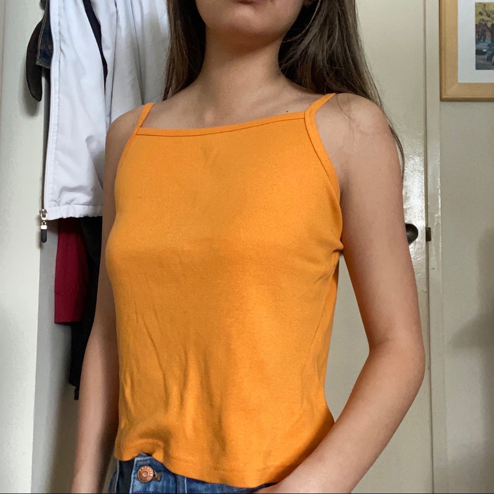 orange tank top